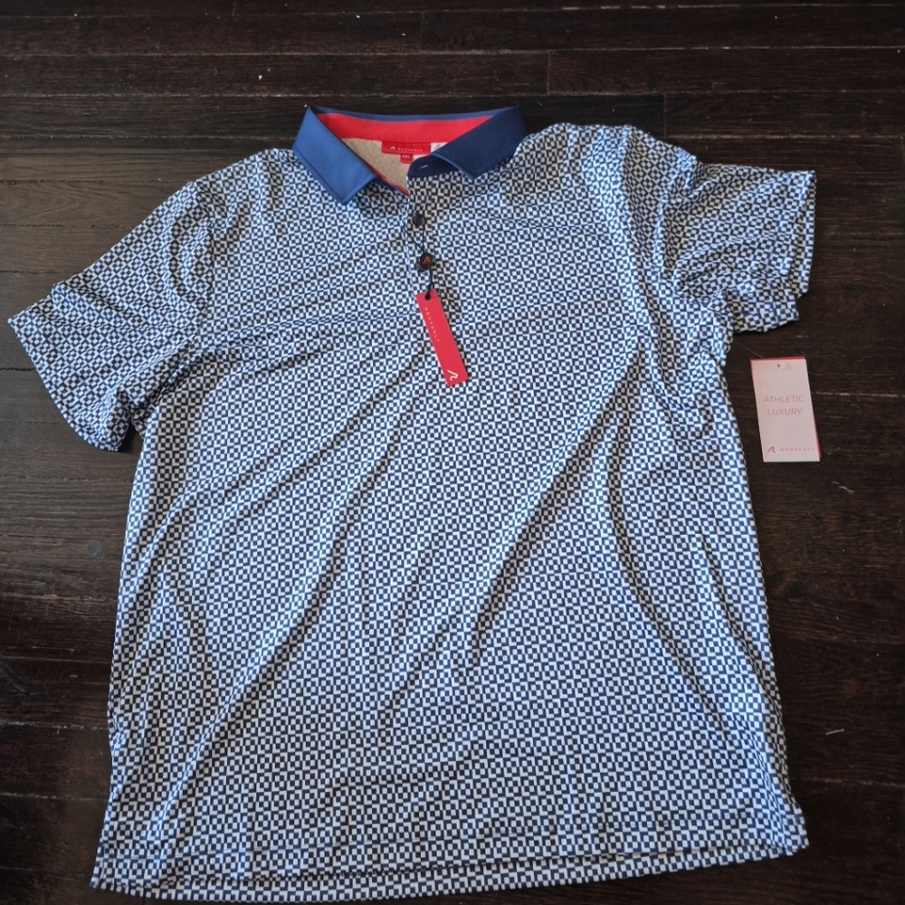 Redvanly PurePoly Blake Polo Color Mazarine Blue Mens Size XXL Preppy Golf...